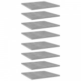 vidaXL Plăci bibliotecă, 8 buc., gri beton, 40 x 40 x 1,5 cm, PAL 805179