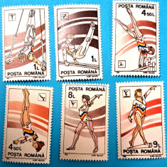 TIMBRE ROMÂNIA LP1254/1991 -GIMNASTICA - Serie simplă -MNH