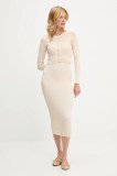Answear.LAB rochie și cardigan culoarea bej