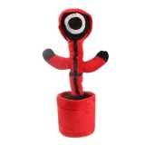 Jucarie interactiva de plus, FOXMAG24, soldatul cerc Squid Game, vorbeste, imita si danseaza, cu incarcare USB, rosu/negru