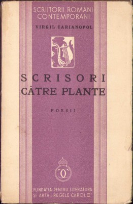 HST C1039 Scrisori către plante 1936 Virgil Carianopol foto