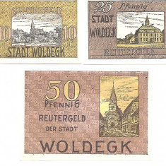 !!! GERMANIA - LOT COMPLET NOTGELD WOLDEGK 1922 - UNC / CELE DIN IMAGINE