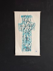 Afiș original, &amp;quot;Răscruce 2024&amp;quot;, monoprint pe h&amp;acirc;rtie, 77x44 cm, semnat și datat foto