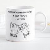 Cană personalizată &quot;Prietenia&quot; Rosu interior