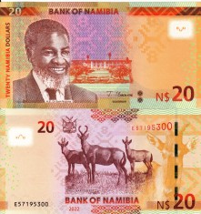 NAMIBIA 20 dollars 2022 UNC!!!