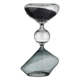 Clepsidră 3D decorativă din sticlă cu nisip negru, &Oslash;9,5x20cm, CMCLASS