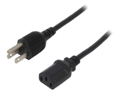 Cablu Alimentare IEC C13 la NEMA 5-15 1,8m Negru 10A foto