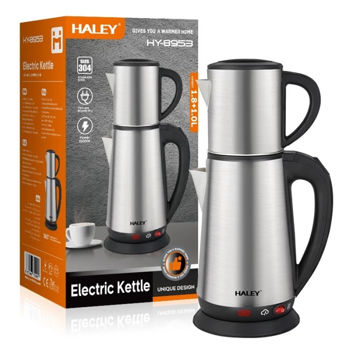 Ceainic electric cu capacitate dubla HALEY 1.8L + 1.0L &ndash; solutia perfecta pentru ceai si cafea