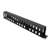 Front Panel 19&quot; 1U cu organizator pentru cabluri 40x60mm RAL7035 Negru, Value 26.99.0305