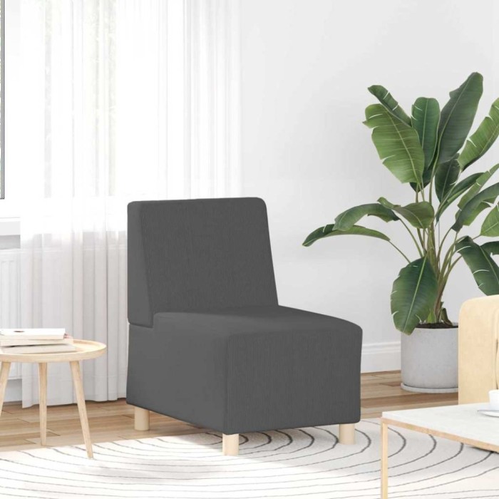 vidaXL Unitate Sofa Modulară Fără Brațe Gri &icirc;nchis 55 x 74 x 82 cm