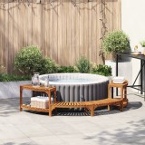 vidaXL &Icirc;mprejmuire pentru Cada cu Hidromasaj Semi-Rotund 252x111.5x55.5 cm Lemn Masiv de Acacia