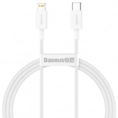 Cablu Alimentare si Date Baseus Superior Fast Charging USB Type-C la Lightning Iphone PD 20W 1.5m Alb