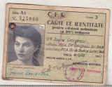 Bnk div CFR carte de identitate ptr calatorii nelimitate 50% redus cls II 1941, Romania 1900 - 1950, Documente