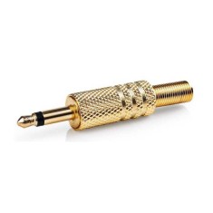 Mufa conector Jack mono 3.5mm tata auriu Nedis CAVC22980GD