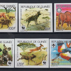 GUINEA 1987 WWF FAUNA ANIMALE SALBATICE PROTEJATE NEDANTELAT