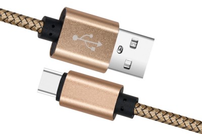 CABLU DATE INCARCARE USB LA TYPE-C 1M 2A GOLD 02796 foto