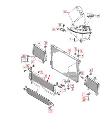 Radiator apa Audi Q7, 2005-, Aluminiu/Aluminiu Brazat, 680x111x16, Radiator Suplimentar, SRL, OE: 4l0121212c, foto
