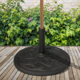 Outsunny Baza pentru Umbrela din Rasina 19 kg cu Decoratiuni si Cuplaj, Rezistenta la Rugina, &Phi;54.5cm, Bronz