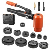 Set 10 perforatoare pentru tabla, Antrenare hidraulica, in trusa, 12.7 &ndash; 101.6 mm, 1 x burghiu in trepte, Otel 40Cr