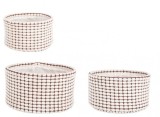 Cumpara ieftin Set 3 cosuri textil alb maro 18x10 cm, 22x11 cm, 25x12 cm