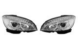 Set faruri tuning Mercedes Clasa C, 03.2011, partea stanga+dreapta, Taiwan, cu indicator led; cu &amp;quot; lumina timp de zi&amp;quot; tip LED; H9+LED;