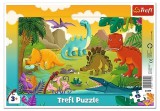 Puzzle trefl 15 cu cadru dinozauri
