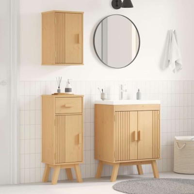 vidaXL Set de Mobilier pentru Baie 3 pcs Maro 114 x 43 x 73.5 cm 3334189 foto