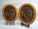 2 Placi decorative Basoreliefuri din ceramica vintage CARSTEN Luxus anii 1960 Germania _ new old stock, nefolosite