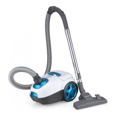 Aspirator cu sac Heinner, 750 W, 2.5 l, filtru HEPA 11, tija telescopica metal, perie pentru canapele inclusa, Alb/Albastru foto