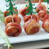 Bețișoare pentru aperitiv - decorate - brad de Crăciun - 8,5 cm - 12 buc / pachet