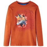 Tricou de copii cu m&acirc;neci lungi ruginiu deschis, 92