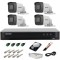 Kit complet supraveghere 5 MP lite Hiwatch by Hikvision Turbo HD cu 4 camere Bullet IR 25m, alimentator, cabluri, mufe, HDD 1 Tb, vizualizare pe inter