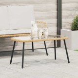 vidaXL Masă de cafea Maro și negru 90 x 45 x 43 cm Poliratan și sticlă 4108268