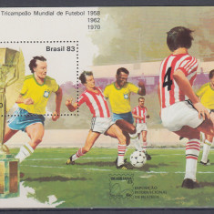 BRAZILIA 1983 BRASILIANA 83 TRICAMPIONATUL MONDIAL DE FOTBAL COLITA DANT. MNH