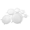 Set 6 capace din silicon Super Stretch, diverse dimensiuni, culoare alb transparent