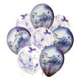 Set 8 baloane cu confetti, culoare Albastru, 30 cm si Rola rafie color, 10 m, Ropet
