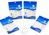 Cumpara ieftin Set 4 pachete ata dentara cu maner, alb, 24 bucati pachet, 96 bucati total