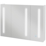 Kleankin Dulap cu Oglindă LED pentru Baie, USB, Raft Reglabil, 90x15x70cm, Alb Lucios | Aosom Romania