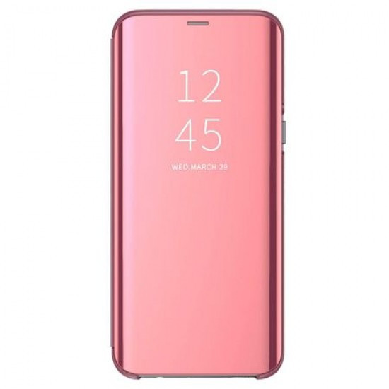 Husa Huawei Honor 10 Lite (2019) Clear View Flip Mirror Stand, Rose