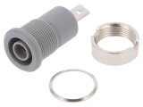 Soclu Banană 4mm Gri Nichelat 24A 1kV