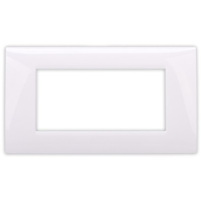 Rama Hoff BL-40804, 4 module, alb, pentru priza / intrerupator foto