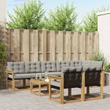 vidaXL Set de canapele de exterior cu pernă 9 pcs Alb și gri deschis 3389613