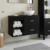 Cumpara ieftin Set dulap baie 2 buc. Stejar Negru 79,5 x 41 x 80 cm