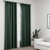 Draperii Opace Verde 140x245 cm, 2 Buc. vidaXL, Aspect In, C&acirc;rlige Metalice, Poliester, Blocare Lumina, Lavabile