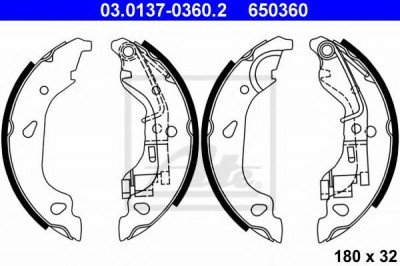 Set saboti frana FIAT PUNTO (188) (1999 - 2016) ATE 03.0137-0360.2 foto