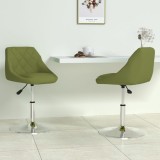 vidaXL Scaune de bucătărie pivotante, 2 buc., verde deschis, catifea 335285