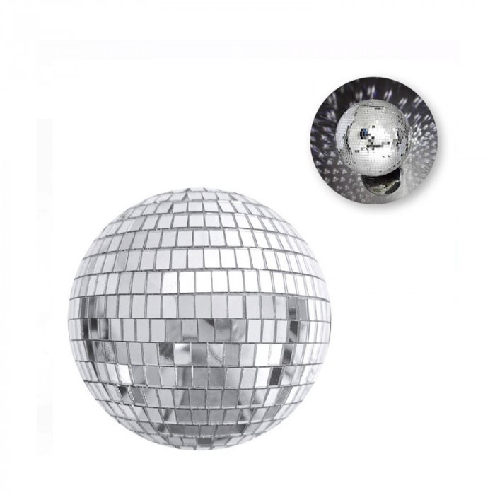 Glob disco decorativ, 25 cm, oglinzi mici clasice care reflecta lumina
