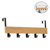 Cuier Ușă Metalic Lemn Bej 5 C&acirc;rlige 38x7x16cm Agatatori Hol Baie Bucătărie - Organizator Haine &amp; Accesorii, Montare Ușoară