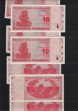 Zimbabwe 10 dollars 2009 XF-AUNC pret pe bucata