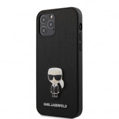 Husa Cover Karl Lagerfeld Saffiano Iconic pentru iPhone 12 Pro Max Black foto